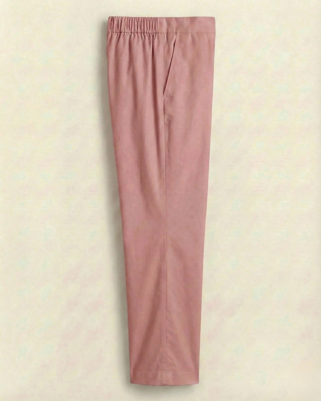Leher Light Pink Cotton Straight Pants