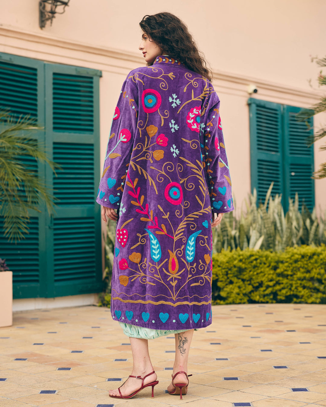 Violetta Purple Velvet Suzani Jacket