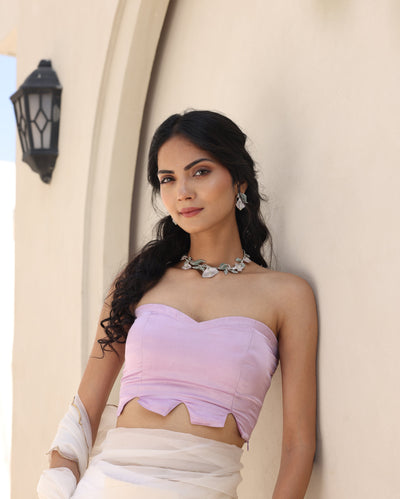 Zehra Lavender Satin Blouse