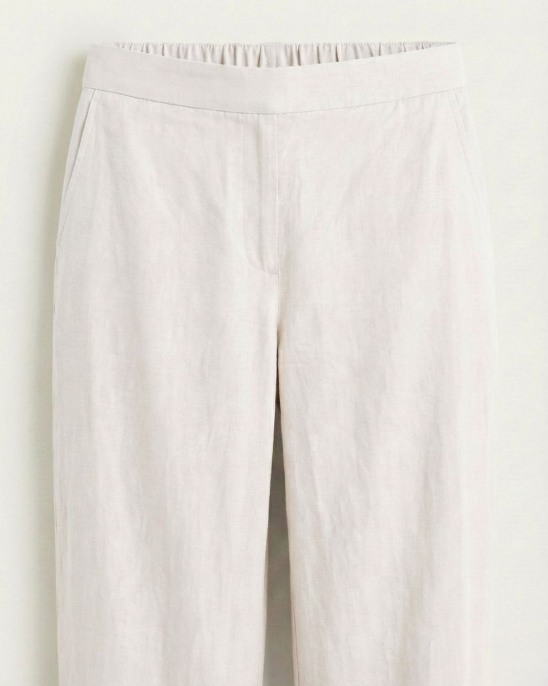 Amora off-white Linen Straight Pants