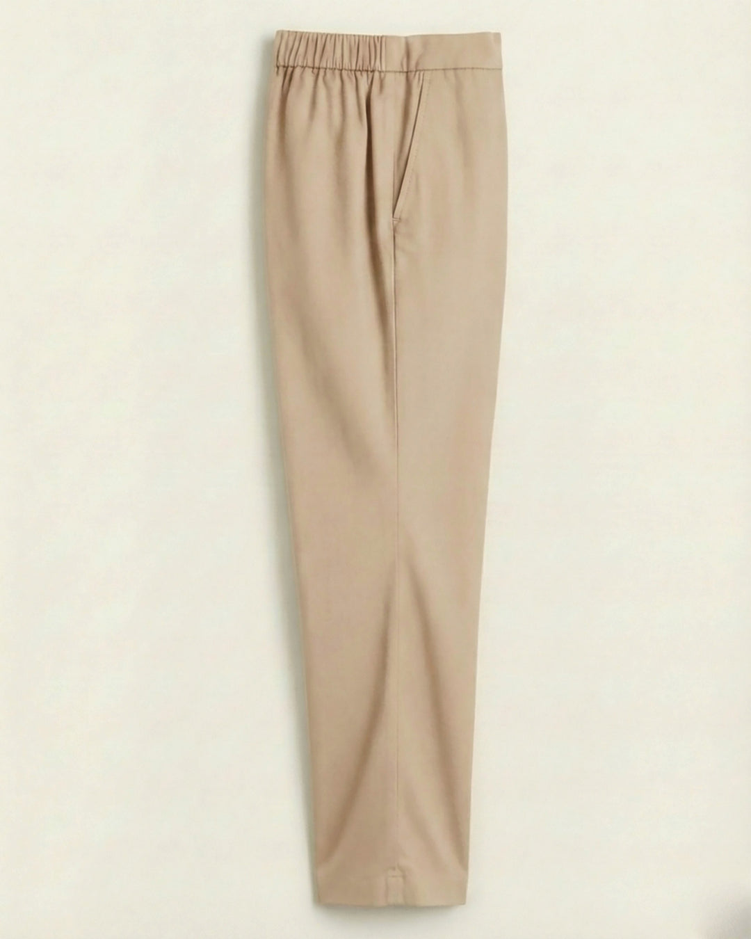 Ziva Beige Cotton Straight Pants
