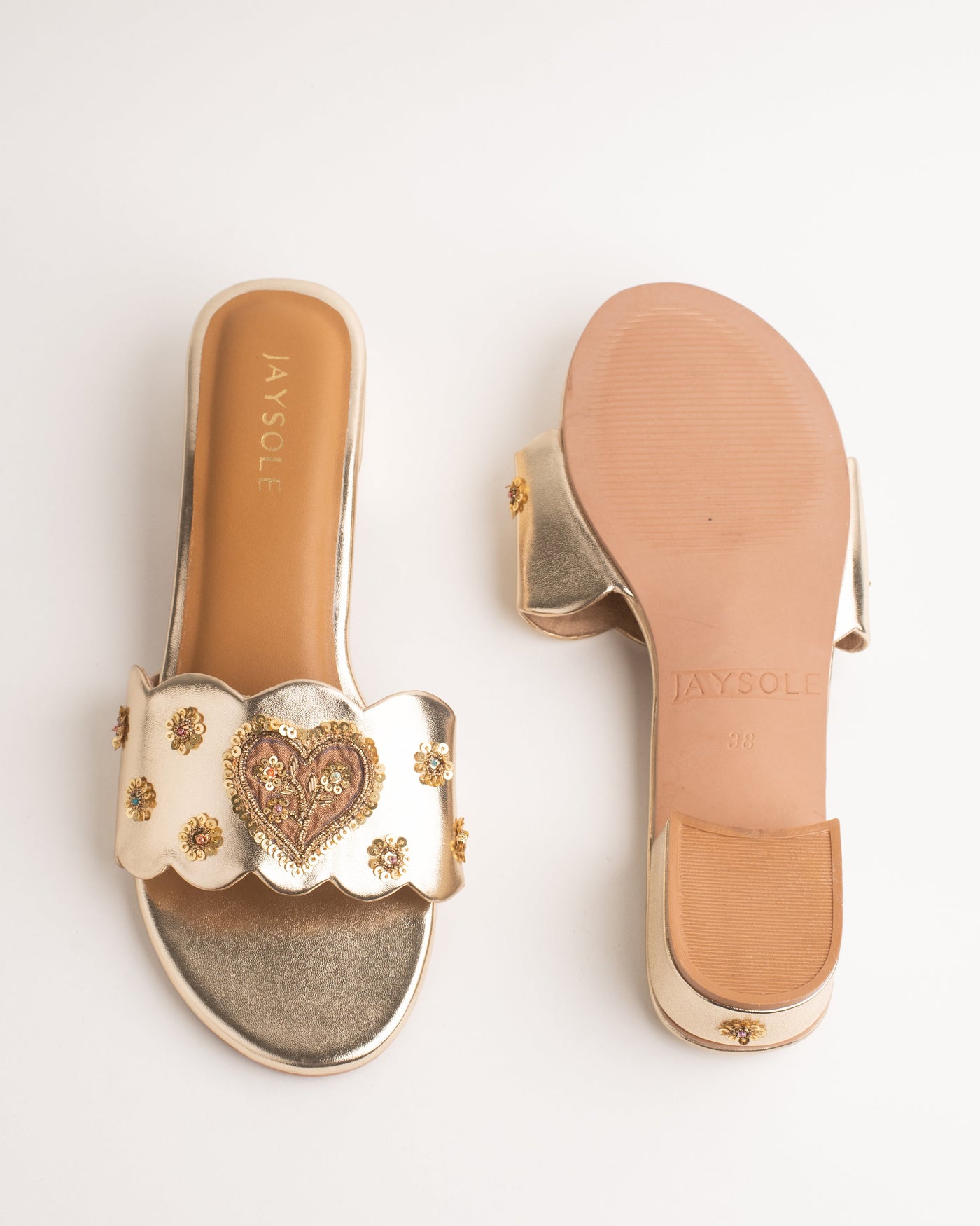 Jugnu Golden Handcrafted Heels