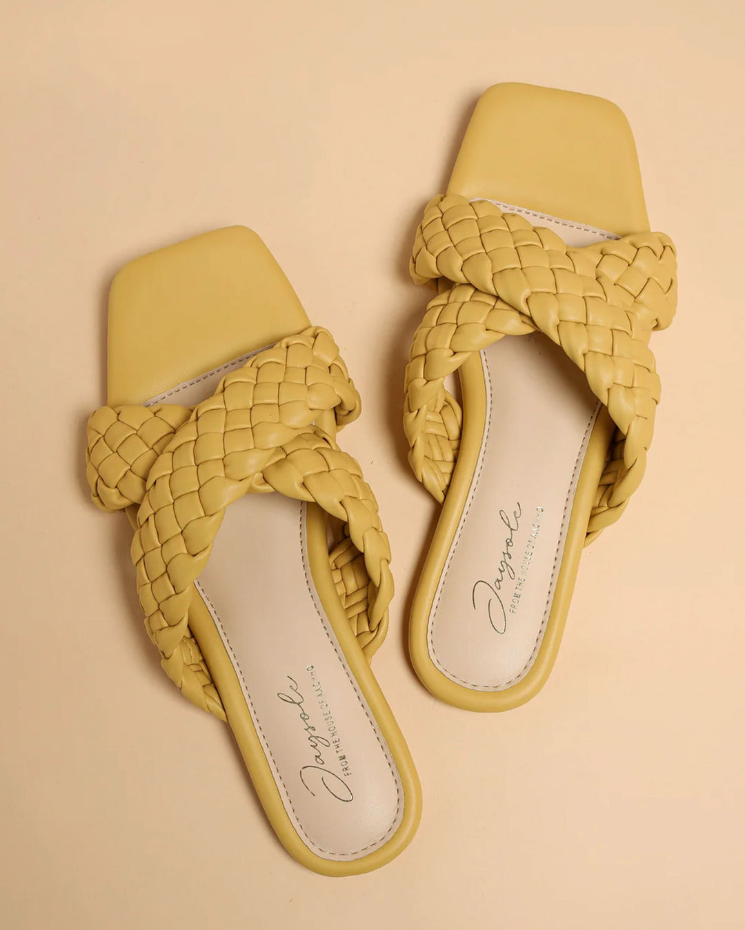Blazing Yellow Braided Flats