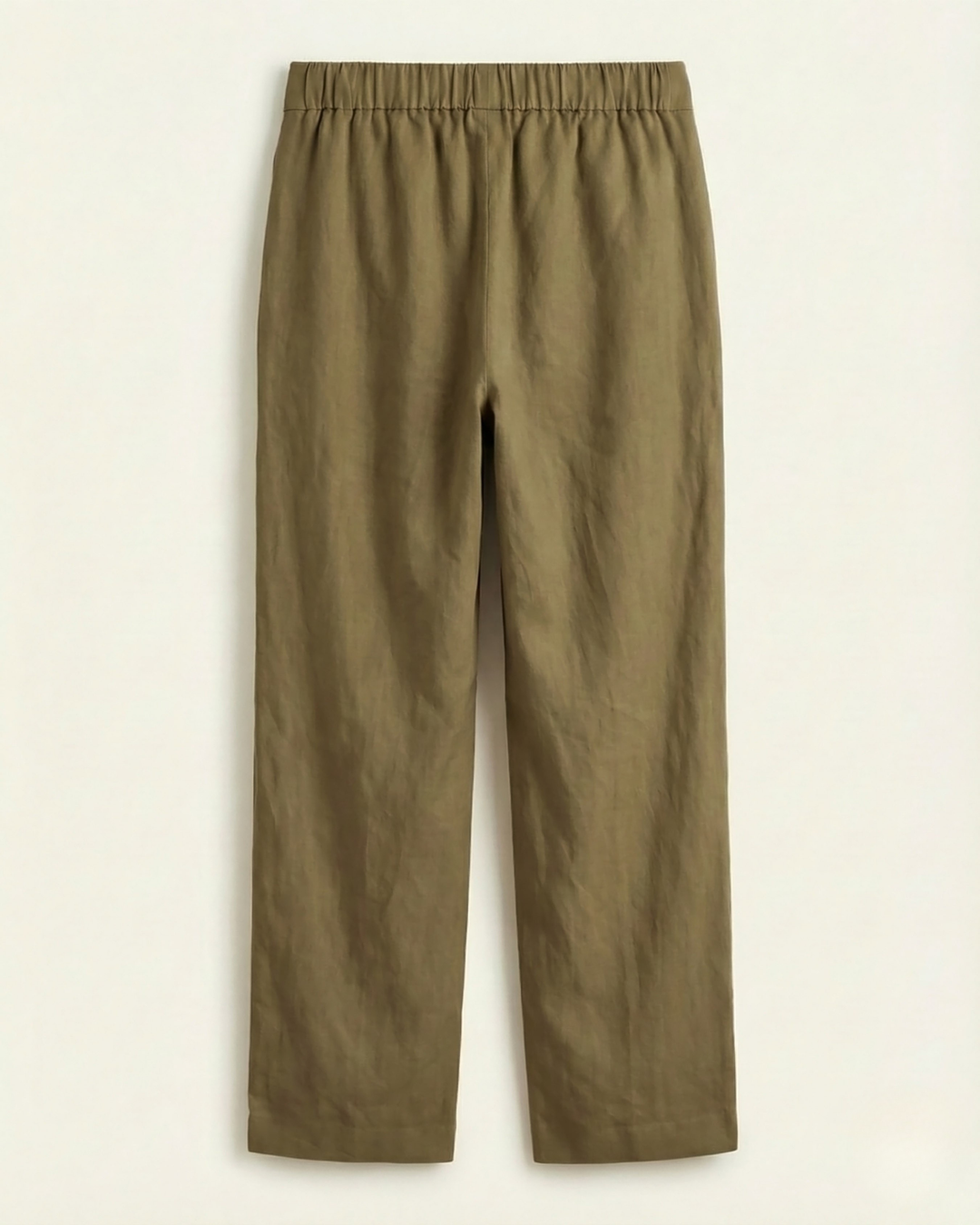 Olivia Olive Green Cotton Straight Pants