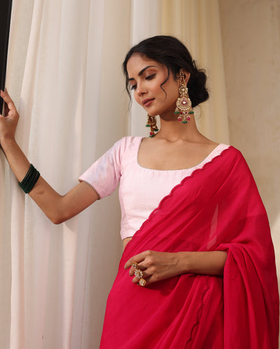 Ishira Pink Chanderi Blouse