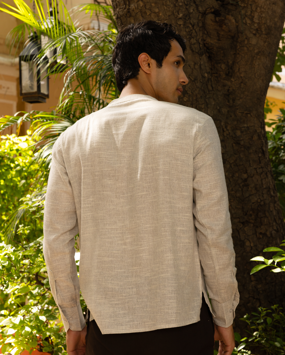 Devansh Grey Solid Cotton Kurta