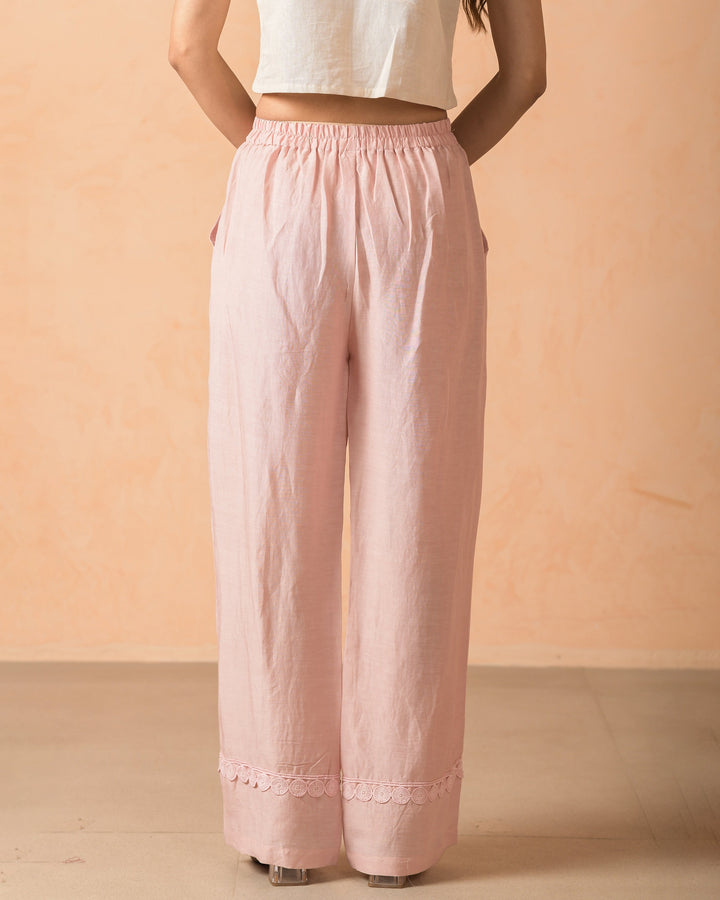 Veyra Pink Flex Solid Straight Pants