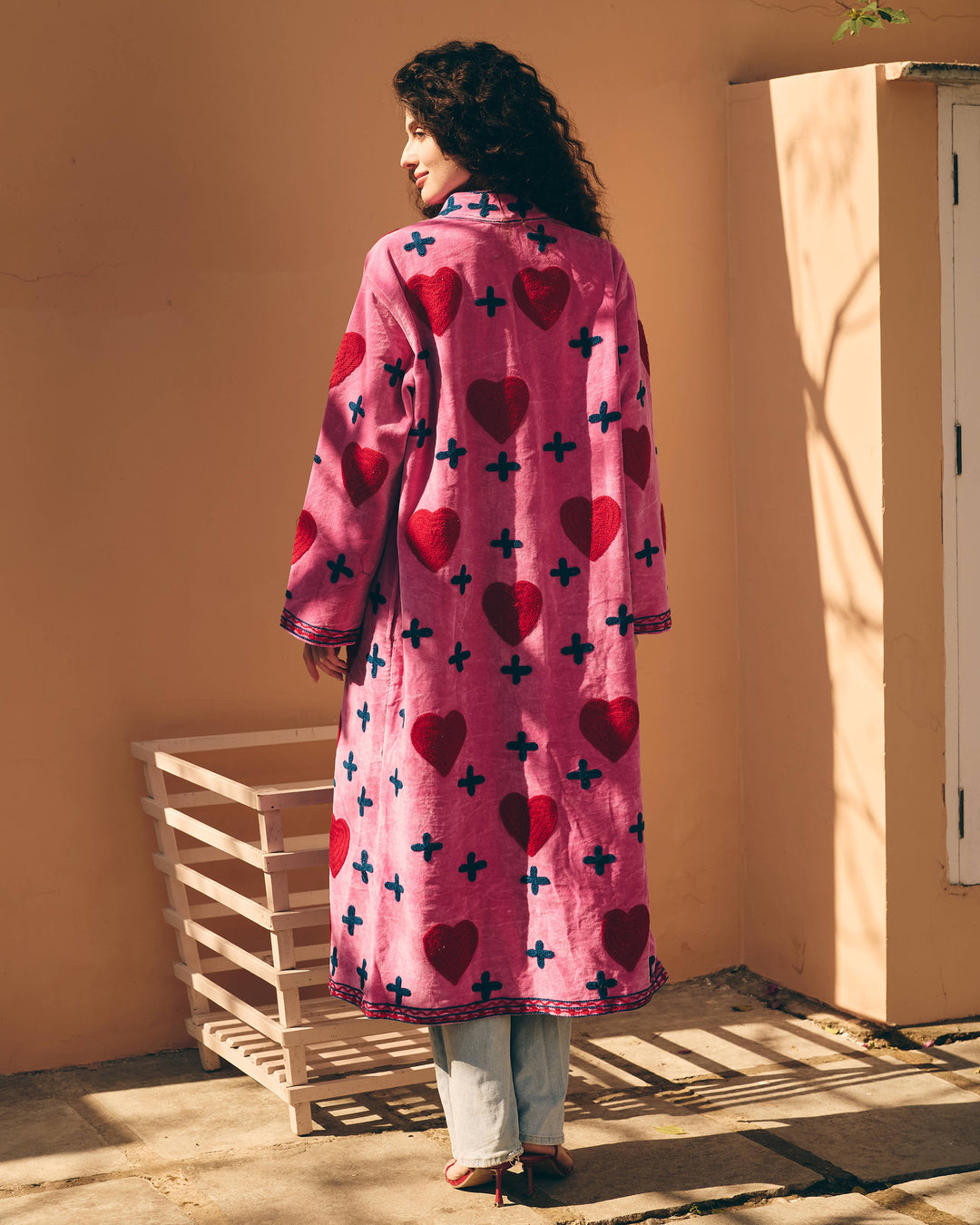 Rosalie Pink Velvet Suzani Jacket