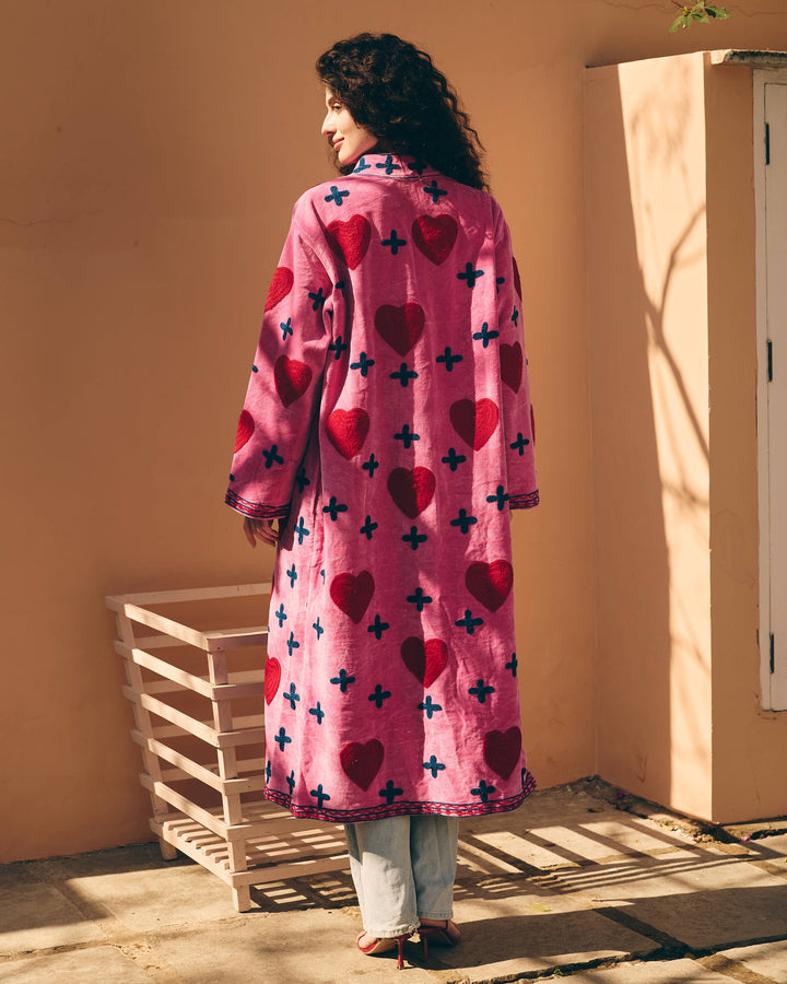 Rosalie Pink Velvet Suzani Jacket