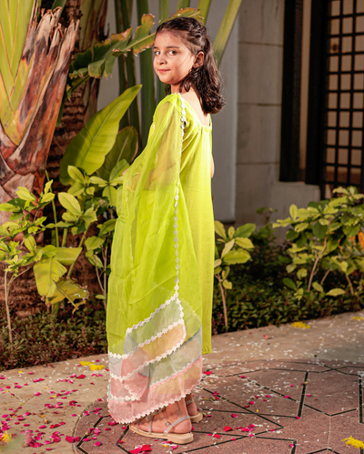 Gossamer Garden Green Muslin Suit Set