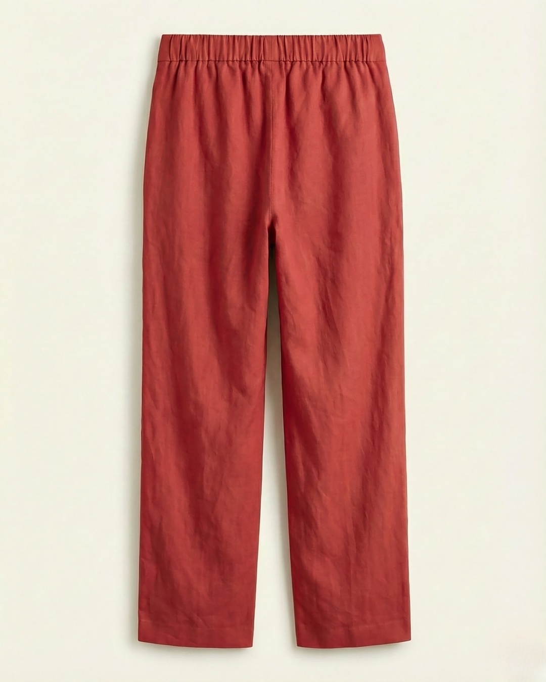 Maria Red Cotton Straight Pants