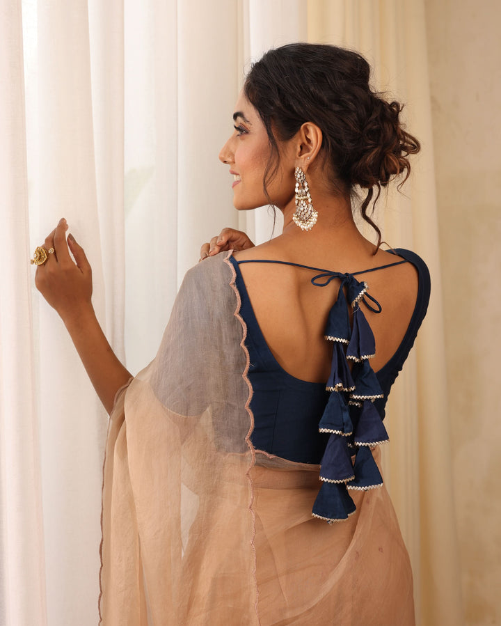 Jyotsna Blue Chanderi Blouse