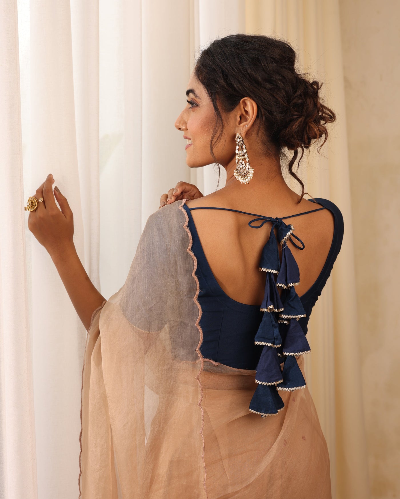 Jyotsna Blue Chanderi Blouse