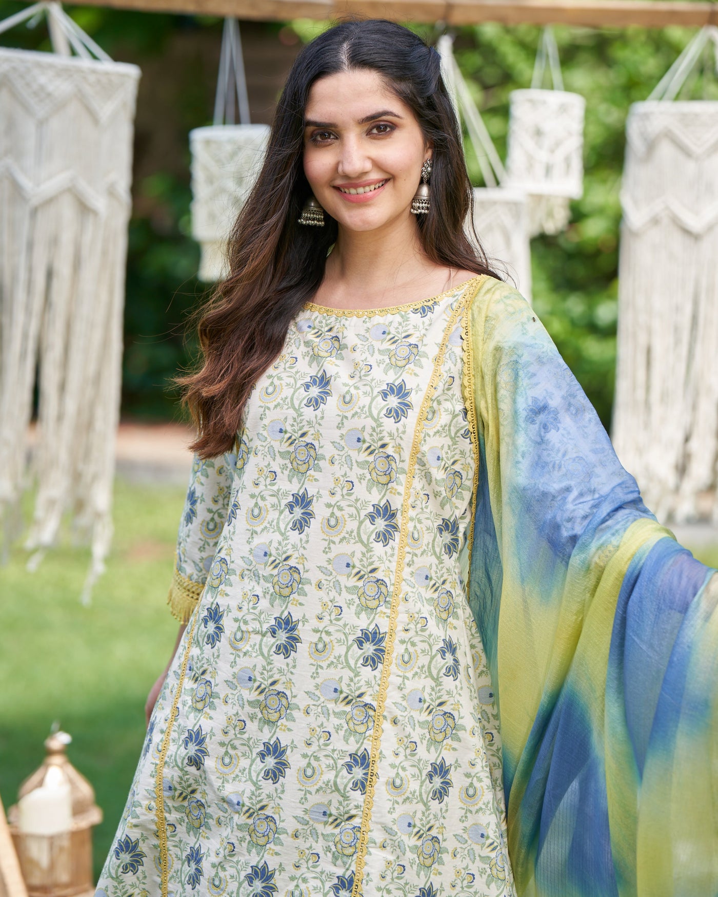 Dityaa Mint Printed Cotton Suit Set