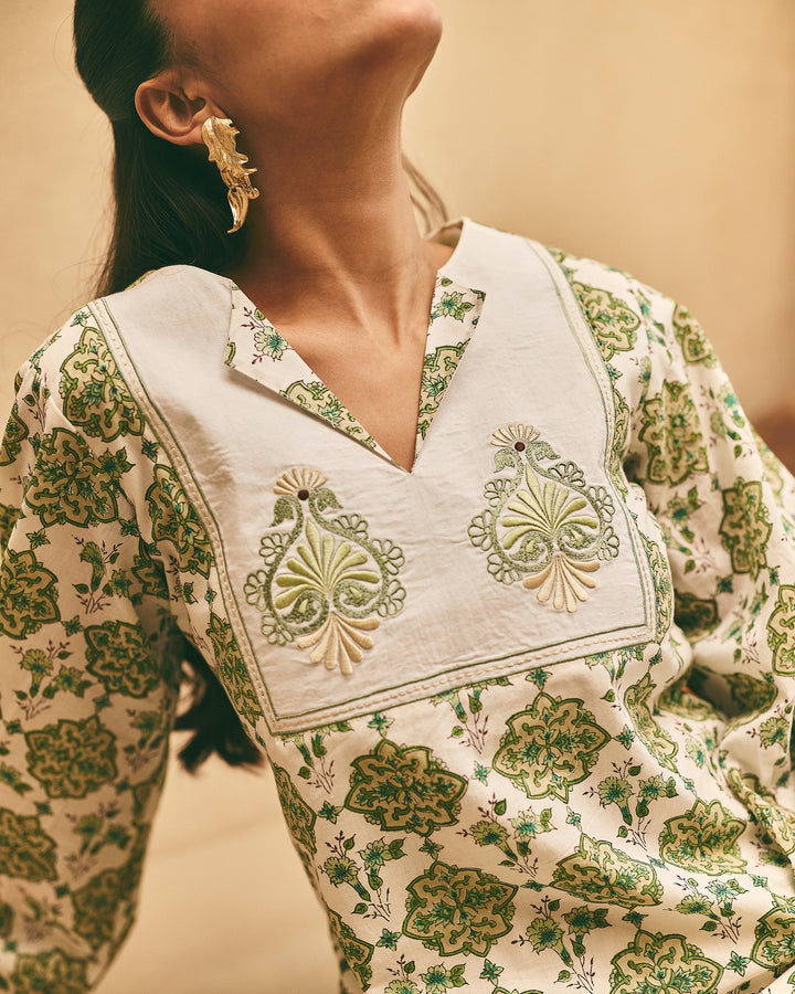 Boris White Cotton Printed Coord Set