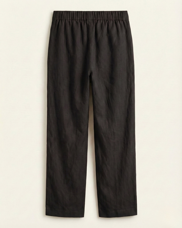 Soni Black Cotton Straight Pants