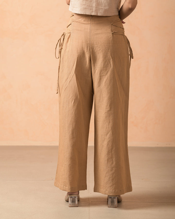 Zephra Mocha Cotton Flex Solid Straight Pants