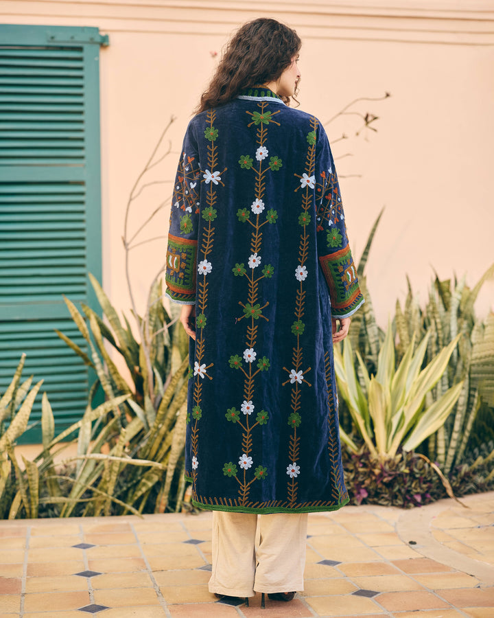 Regalia Navy Velvet Suzani Jacket