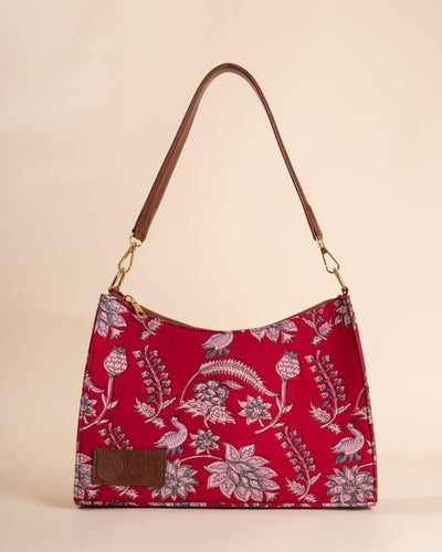 Merlin Red Baguette Bag