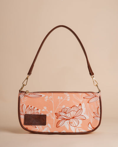 Mira Peach Baguette Bag