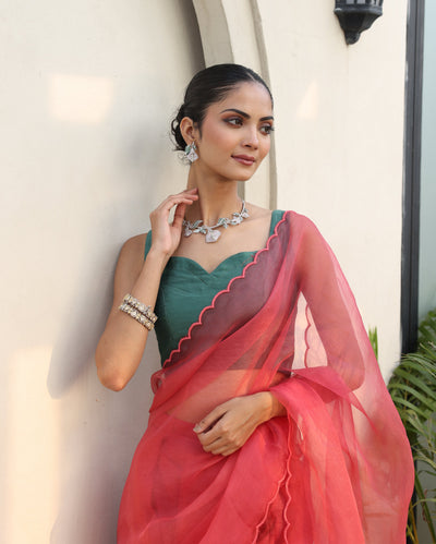 Shivani Green Silk Blouse