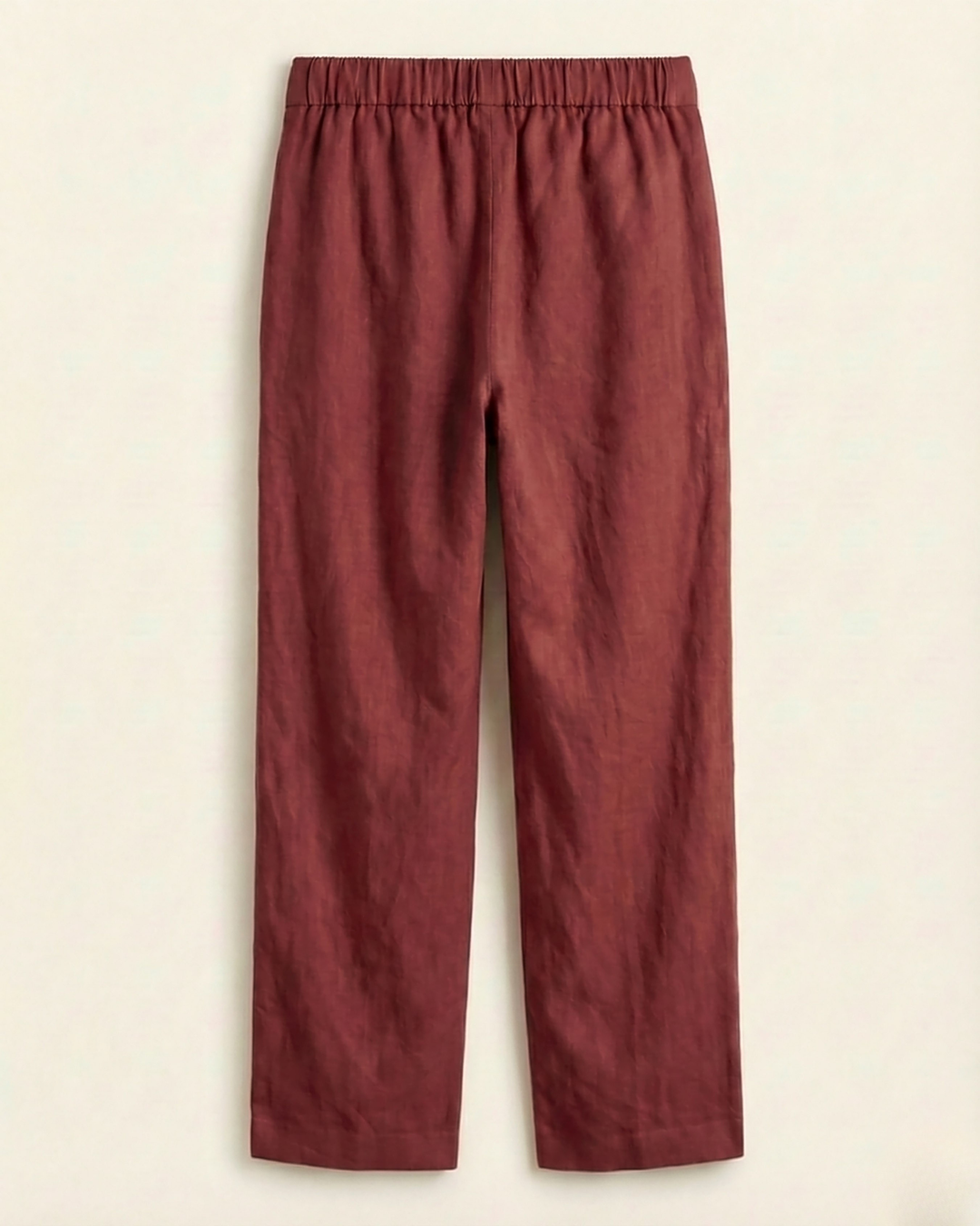 Anna Maroon Cotton Straight Pants