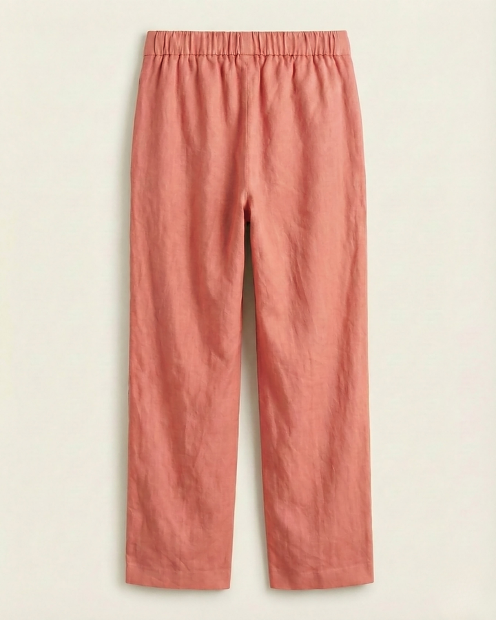 Sofia Salmon Pink Cotton Straight Pants