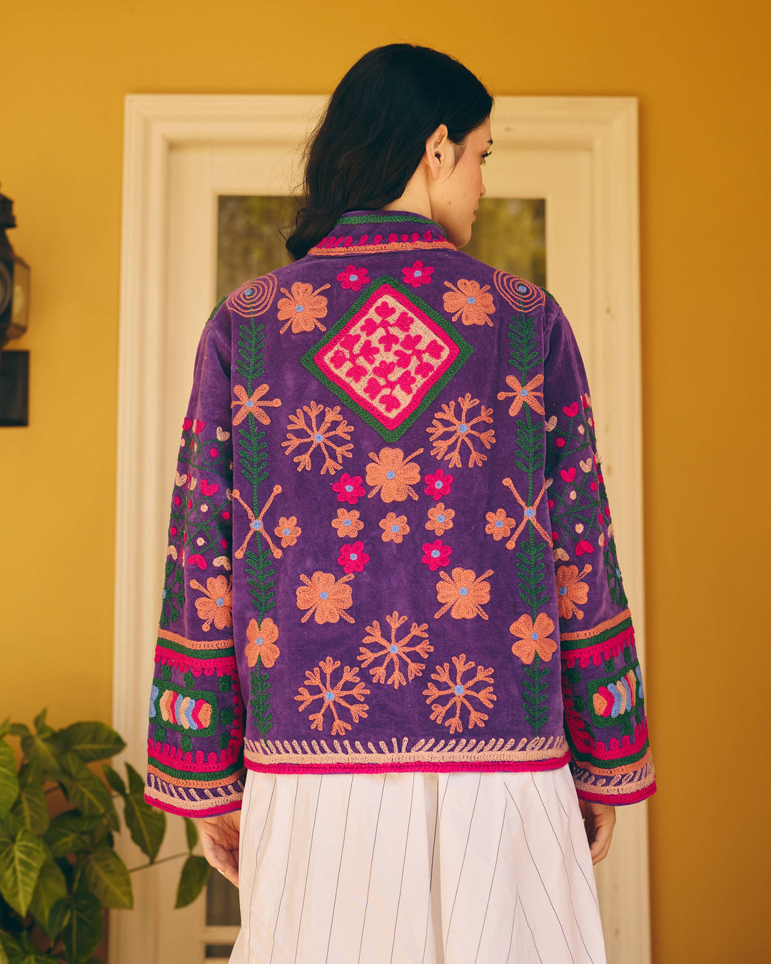 Amorette Purple Velvet Suzani Jacket