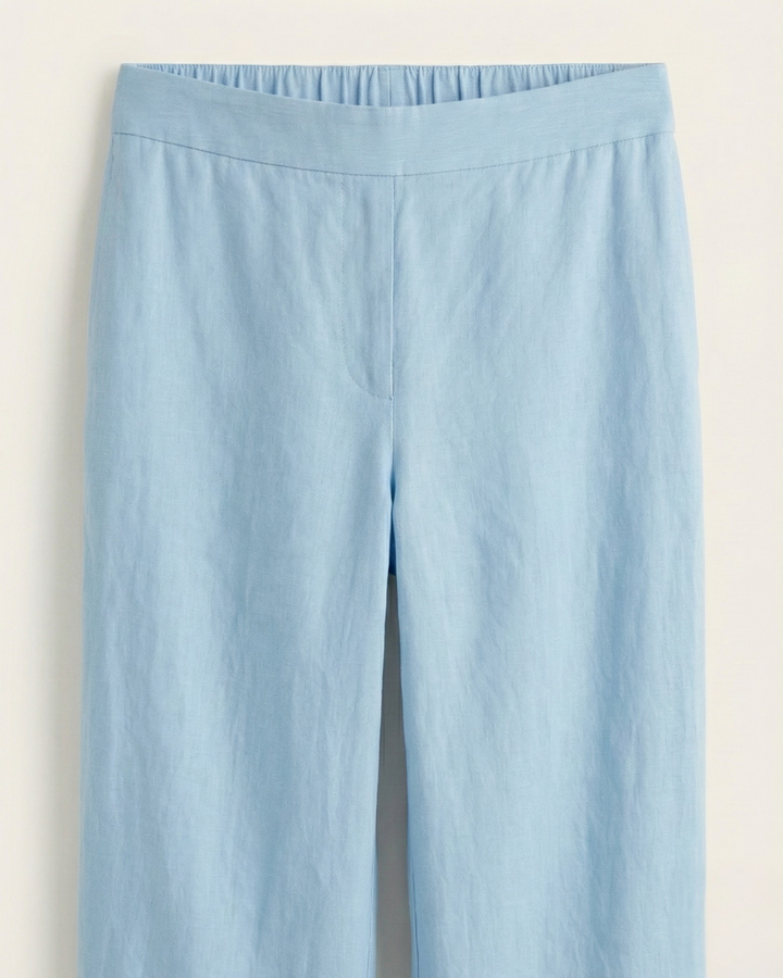 Nyra Sky Blue Cotton Flex Straight Pants