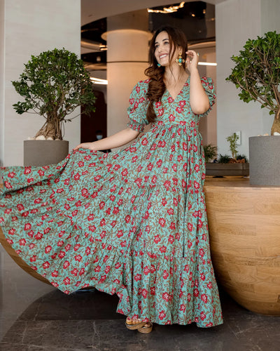 Green Lush Cotton Dress