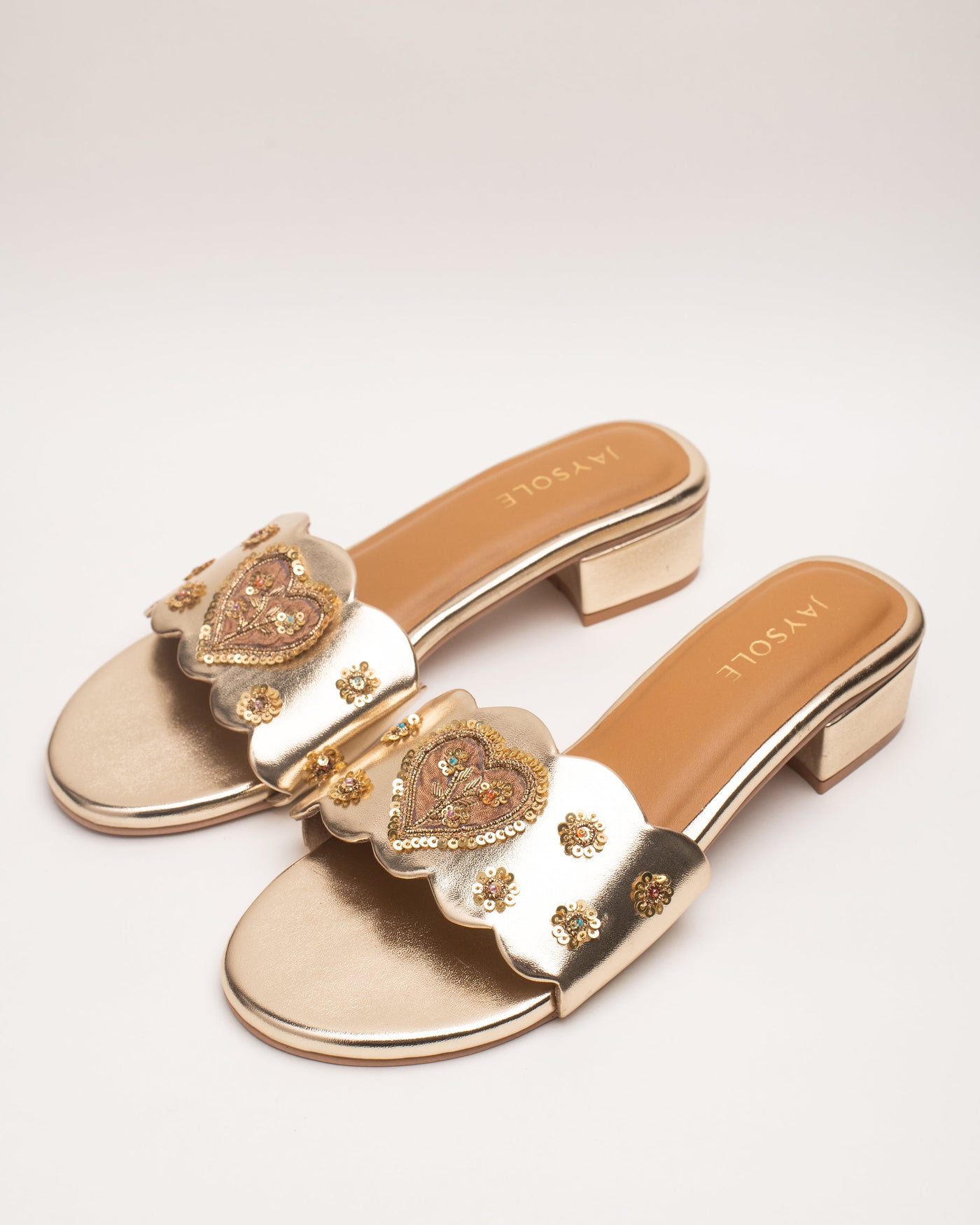 Jugnu Golden Handcrafted Heels