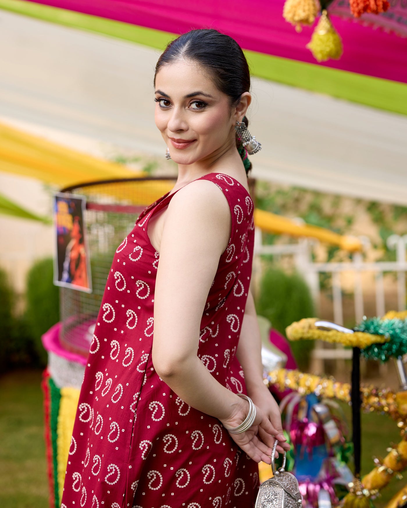 Gulaal Maroon Bandhani Cotton Kurta Set