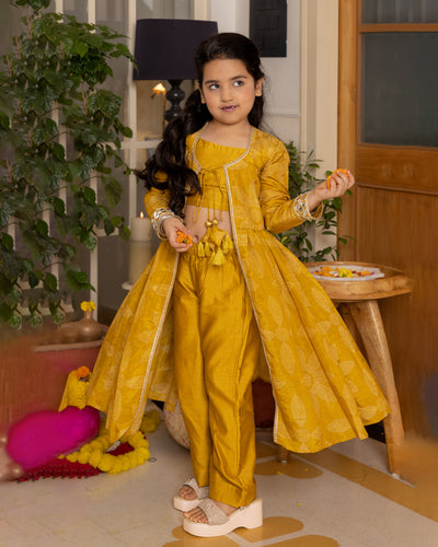 Tara Mustard Bandhani Chanderi Coord Set