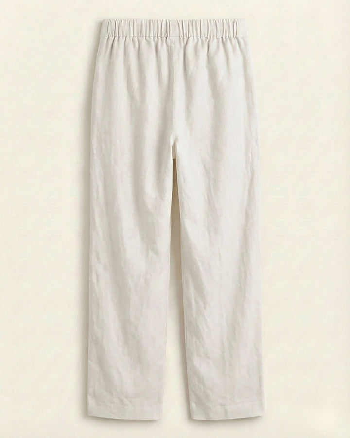 Sharika White Cotton Straight Pants
