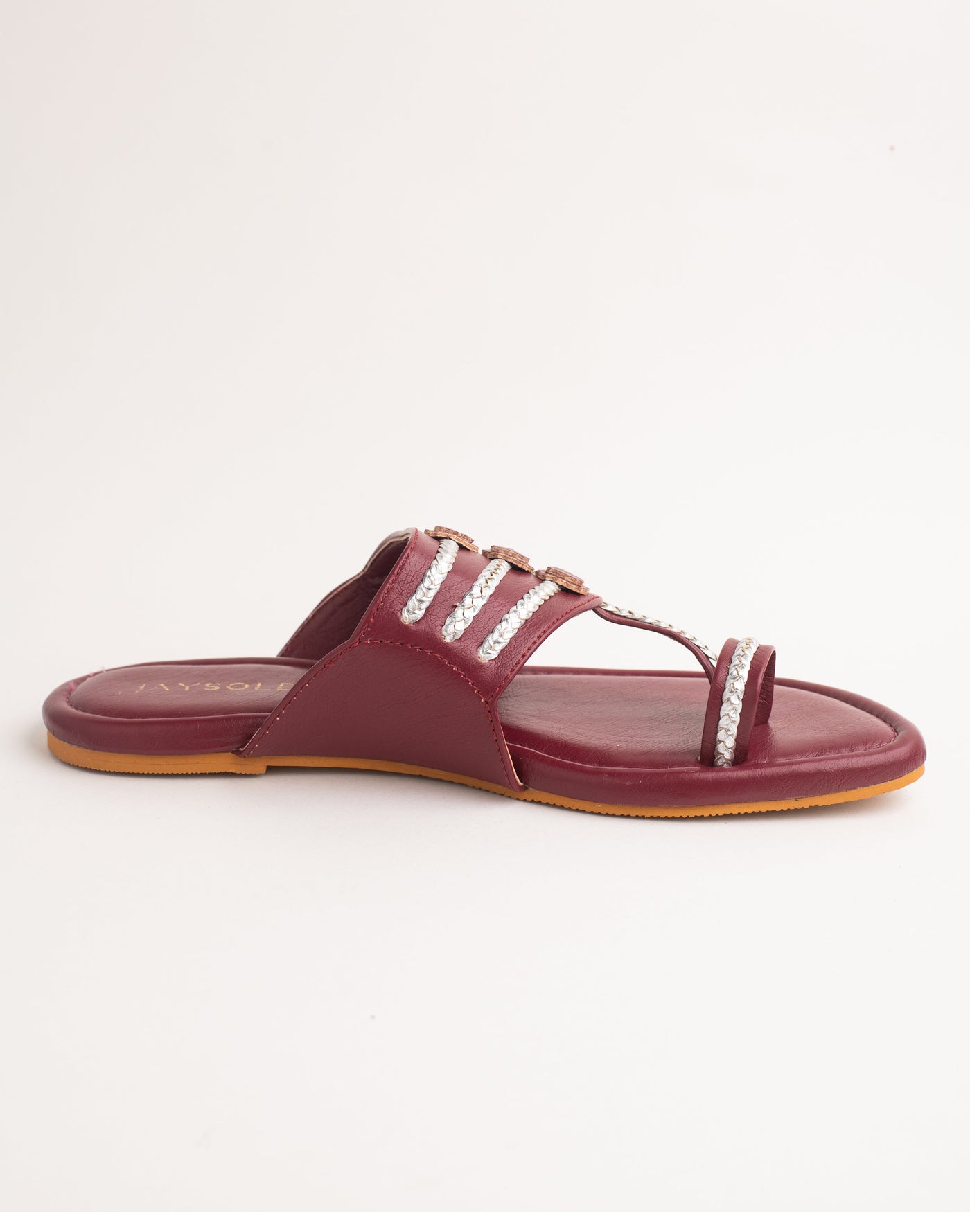 Noor Maroon Kolha Flats 