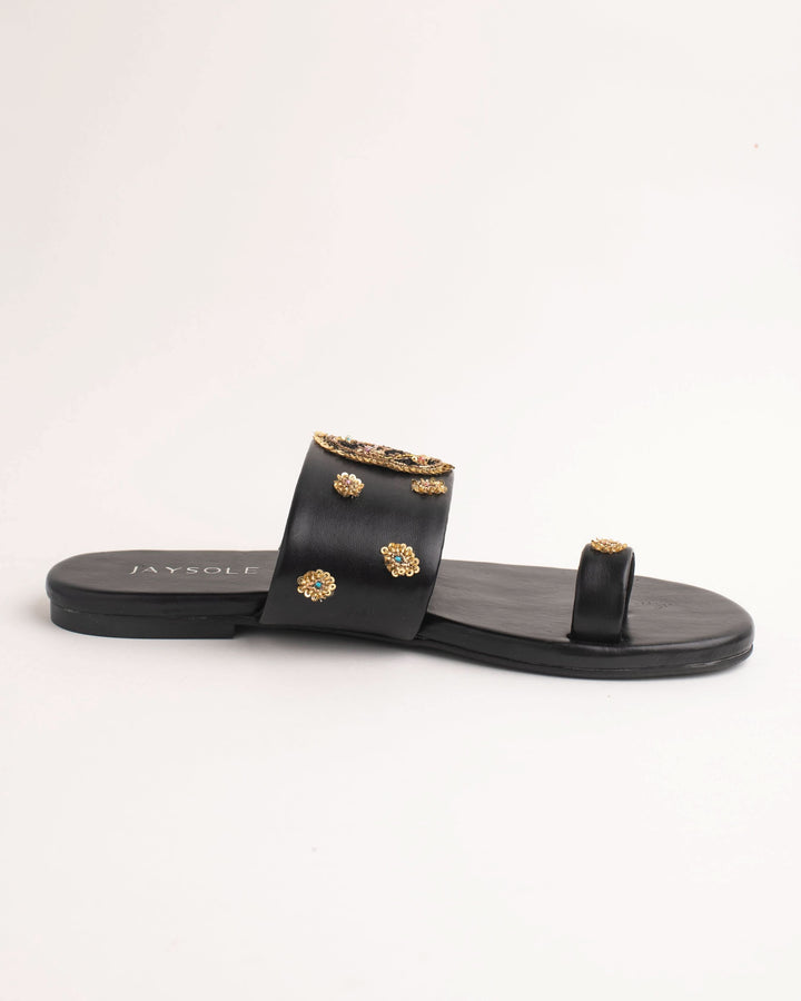 Koyal Black Handcrafted Flats
