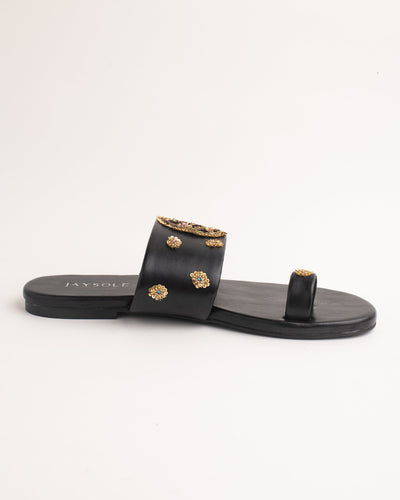 Koyal Black Handcrafted Flats