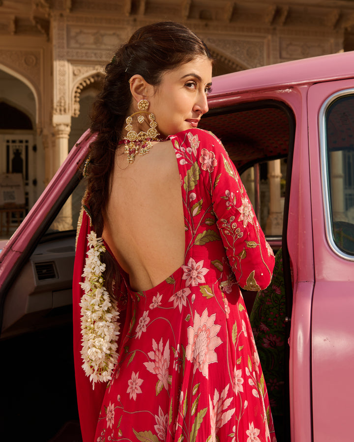 Kashish Pink Printed Georgette Suit Set