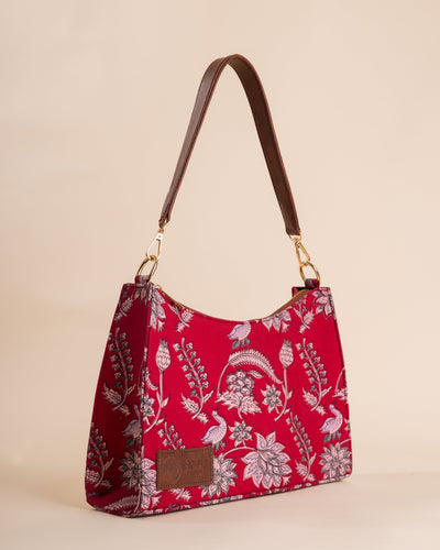 Merlin Red Baguette Bag