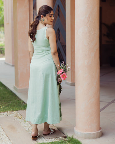 Kylie Sage Green Handpainted Flex Dress