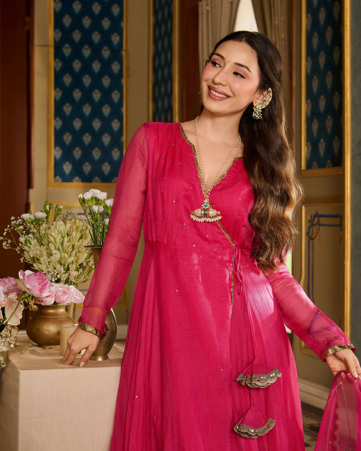 Roshvika Pink Embroidered Doria Suit Set