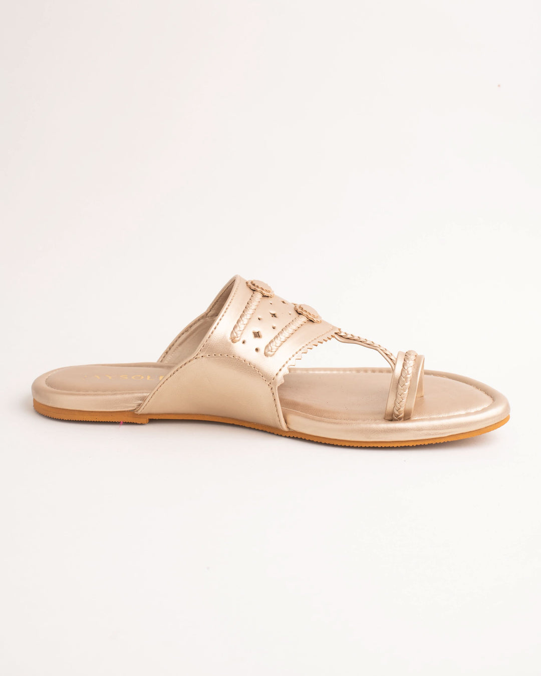 Jashn Rosegold Solid Kolha Flats 
