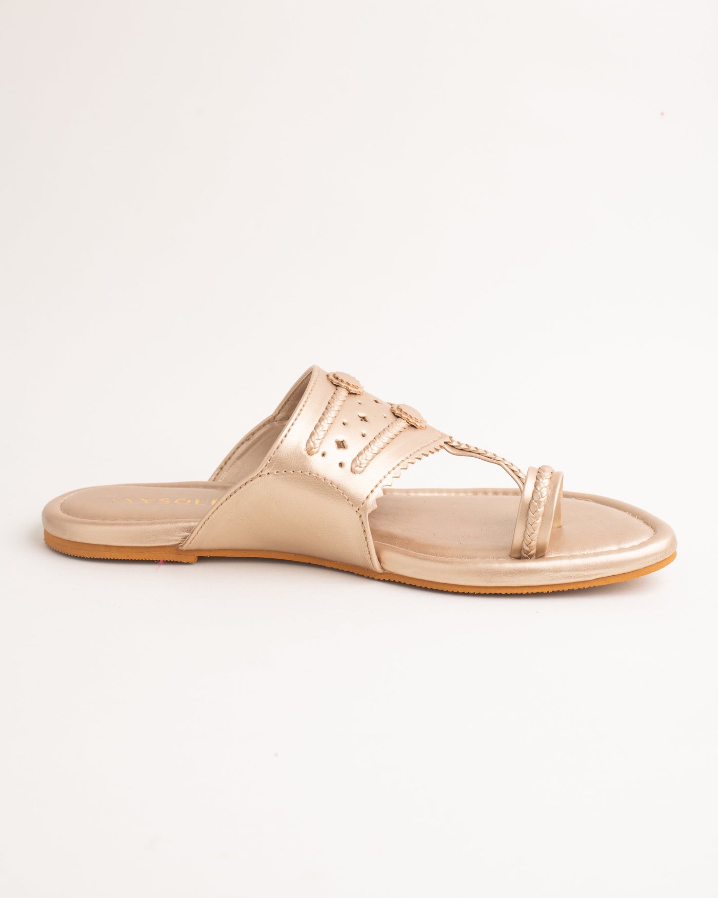Jashn Rosegold Solid Kolha Flats 