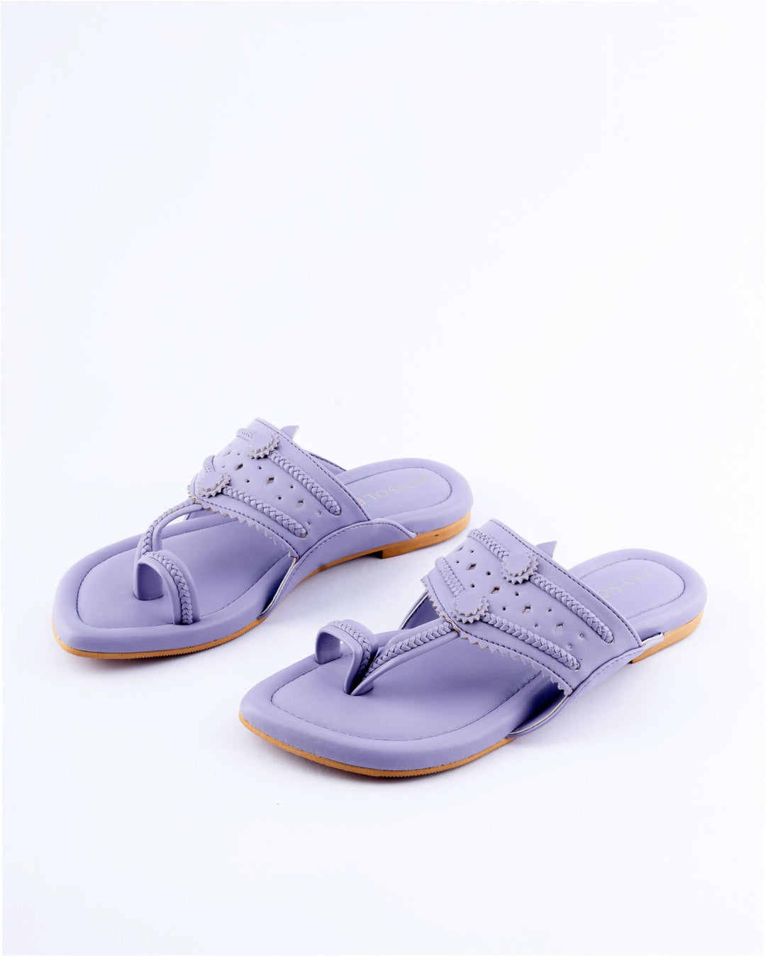 Shop Chatelle Lavender Solid Kolha Flats for Women Online in India