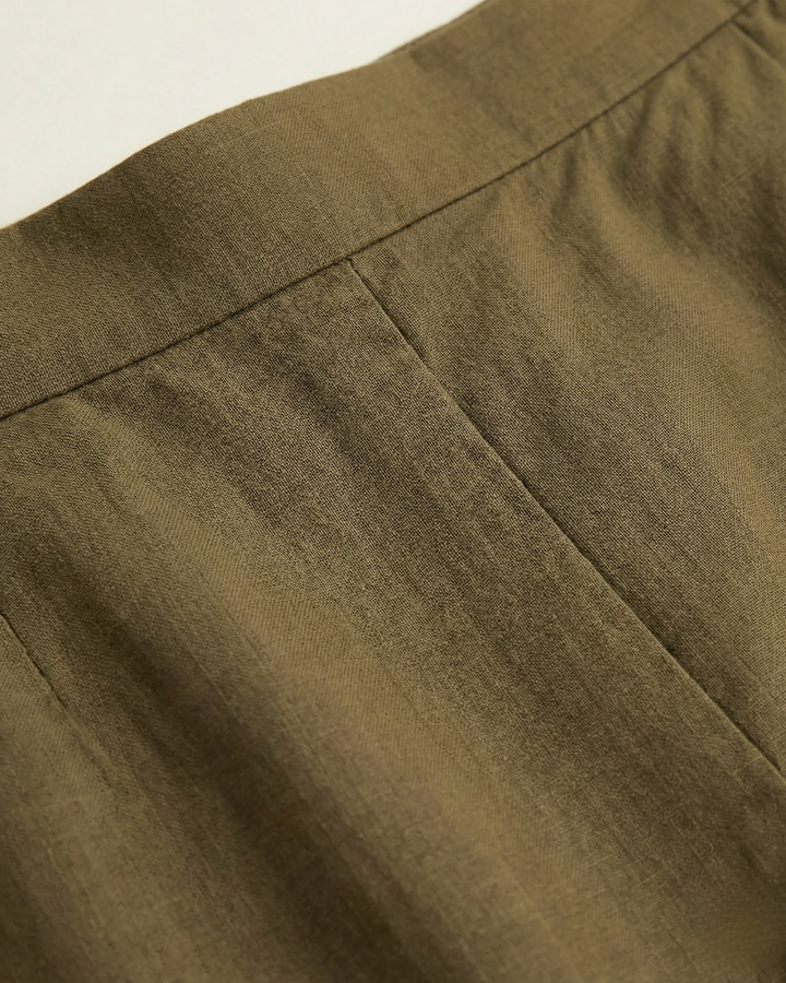 Olivia Olive Green Cotton Straight Pants
