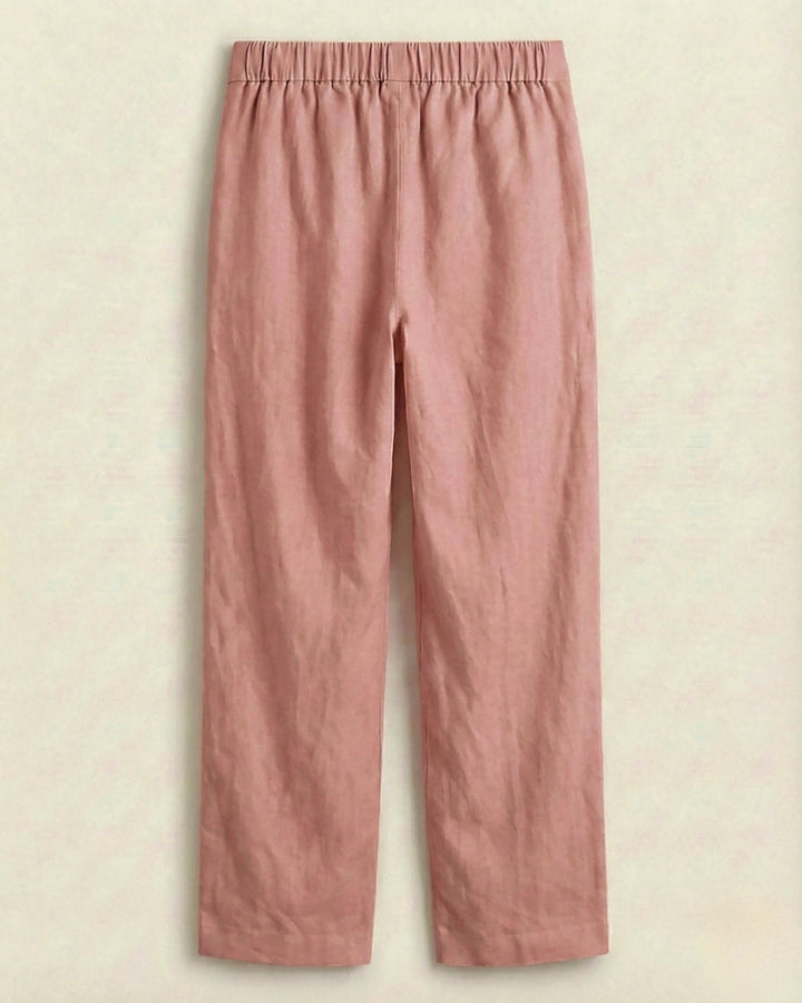 Leher Light Pink Cotton Straight Pants