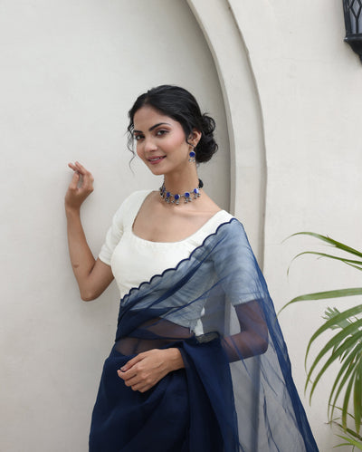 Shanaya White Chanderi Blouse