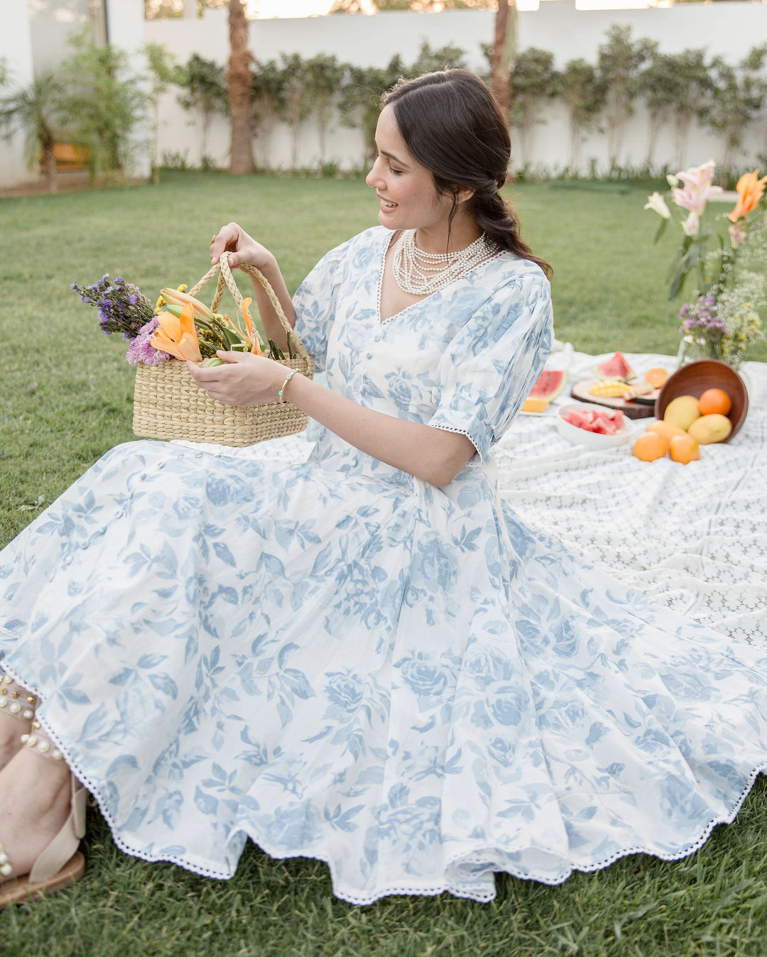 Sugar Plum White Cotton Printed Dress