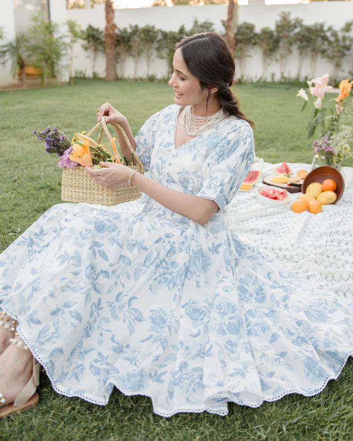 Sugar Plum White Cotton Printed Dress