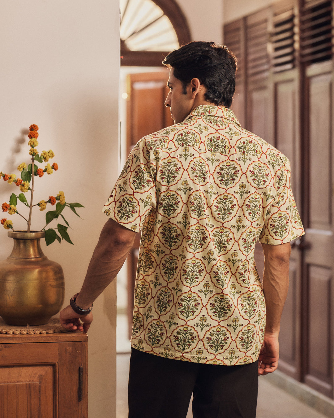 Ruhan Yellow Printed Cotton Shirt